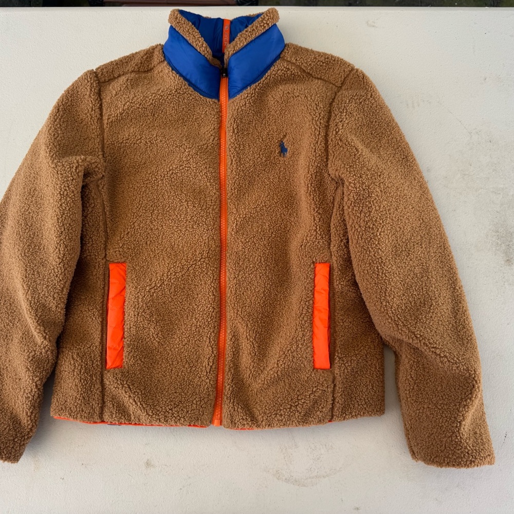 New polo Ralph Lauren boys 10m tan fleece jacket no tags